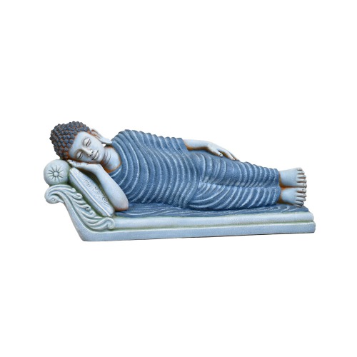 Blue And Gray Buddha Sleeping Statue | Religious Idol of Lord Gautam Buddha Statue Big Size Idols Decorative Showpiece