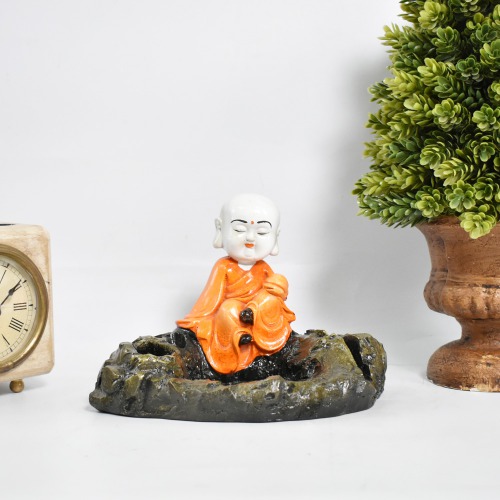 Little Monk With Pen Stand | Buddha Monk Statue Figurines Showpiece For Home, Office Decoration