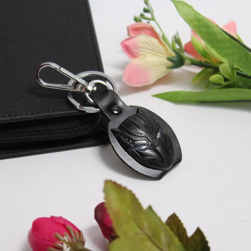 Black Panther Metal Leather Keychain W/ Snap Hook Key Chain Clip Key Ring Key Chain