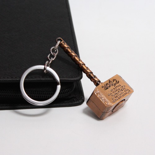 Thor Hammer Metal Keychain Copper Colour with Realistic Detailing Key Chain