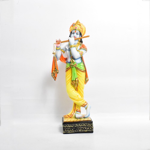 Resin Lord Krishna Murti With Designer Flute Statue | Decor Your Home | Office And Gift Your Relatives