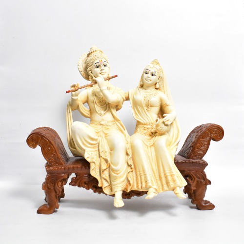 Radha Krishna Statue Sitting On Sofa Statue | Krishna Murti Statue Radha Krishna Love Couple Statue Idol