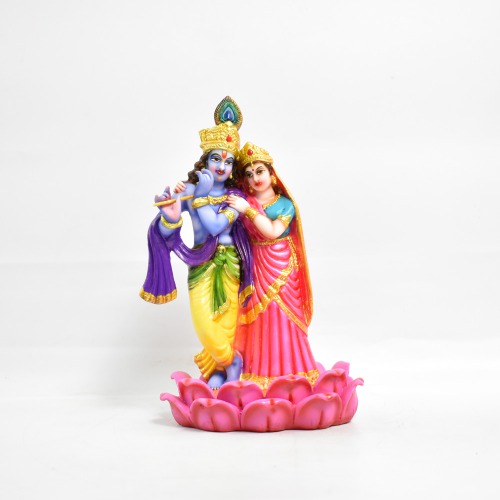 Radha Krishna Standing In Lotus Statue | Krishna Murti Statue Radha Krishna Love Couple Statue Idol