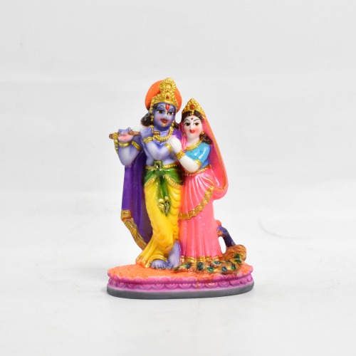 Small Statue Radha Krishna With Peacock Statue | Radha Krishna Idol Statue Showpiece Murti for Home