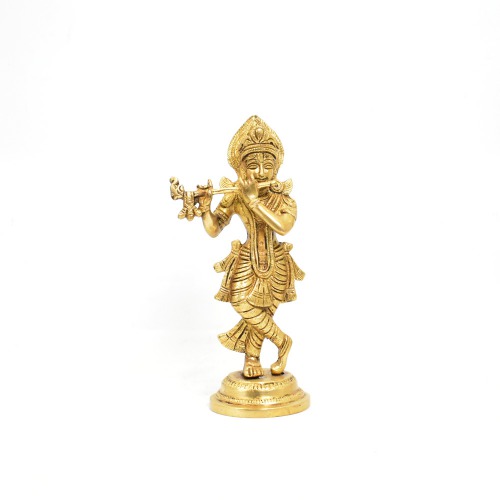 Brass Krishna Standing Statue | Brass Statue Gift & Home Decor | Krishna Brass Statue |Office And Gift Your Relatives