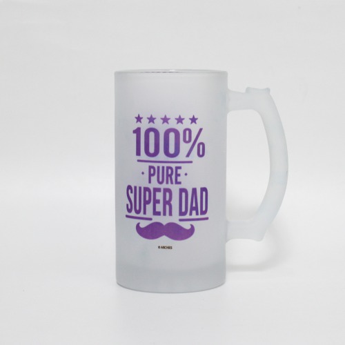 100% Pure Super Dad Beer Mug For Father's Day