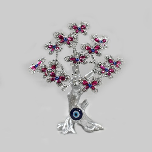 Evil Eye Butterfly Flower Tree Feng Shui Vastu for Good Luck Showpiece Decoration | Good Luck | Protection