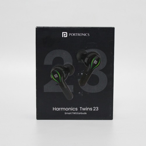 Portronics Harmonic Twins 23 HD True Wireless Stereo Earbuds with Extra Bass, LED Bluetooth5.0 Black