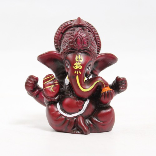 Brown Colour Ganesha Ganpati Sitting Idol For Car Dashboard Home & Office | Spiritual | Ganesha Murti