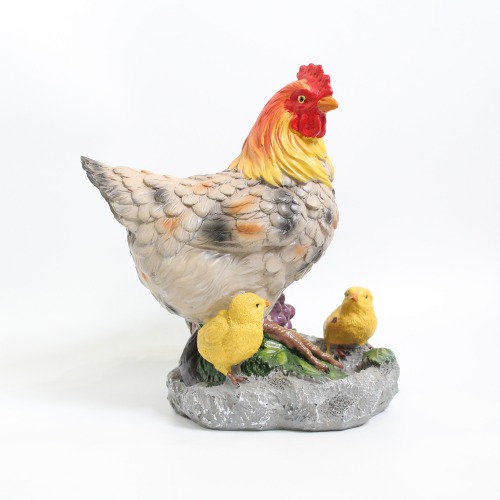 Feng Shui Polyresin Home Decoration Cock Hen Murga Statue for Gift Showpiece