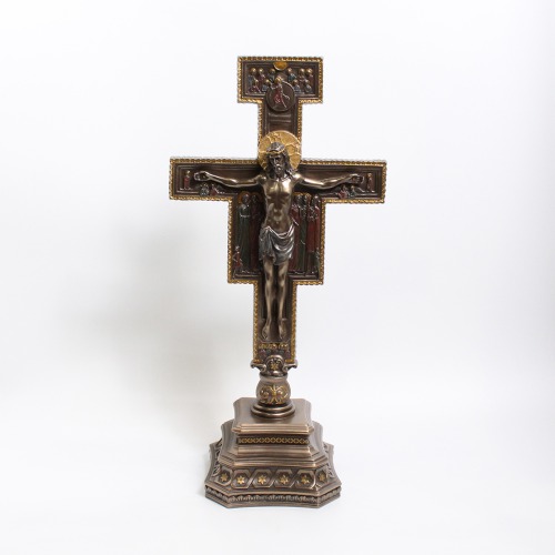 Bronze Lord Jesus Christ On Cross Idol Crucifix Cross with Statue Christian Cross | Christ Idol Statue Sculpture