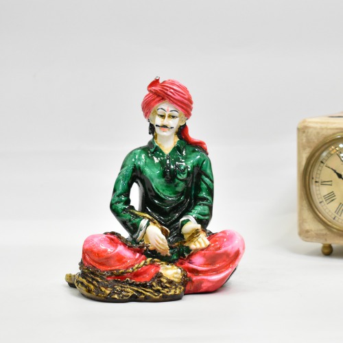 Green and Pink Rajasthani Man Decorative Showpiece