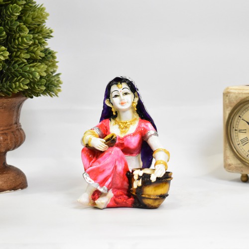 Rajasthani lady With Matka Decorative Showpiece for Home Decor