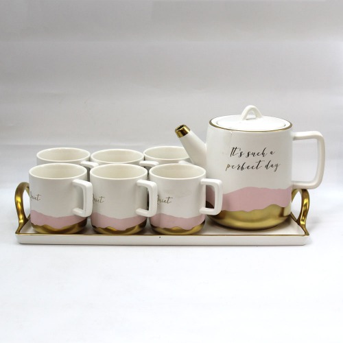 It's Such A Perfect Day Tea Set With Kettle | Tea Kettle With 6 Cup Set | Coffee Cup Set And Kettle And Tray