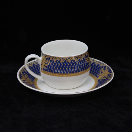 Blue Ceramic Printed Design Tea Cup And Saucer 6 Piece Set For Tea | Green Tea Or Coffee