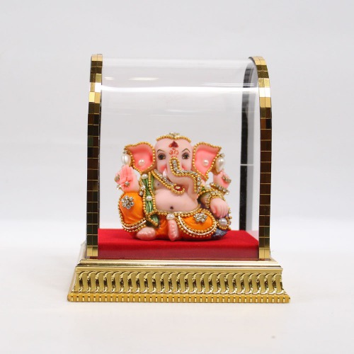 Cabinate Yellow Colour Taklu Ganesha Murti | Ganesha showpiece | Showpieces In Home | Car Dashboard