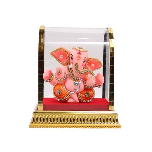 Cabinate Orange Colour Taklu Ganesha Murti | Ganesha Murti | Ganesha | Statue For Living Room