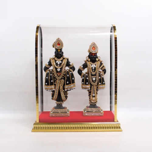 Murti of Lord Shri Vitthal Rukmini Rukhamai God Murti Idol Statue For Pooja Room Car Decor And Home Temple