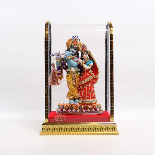 Radha Krishna Idol With Stone Work Religious Pooja Gift Items And Murti For | Temple | Home | Office