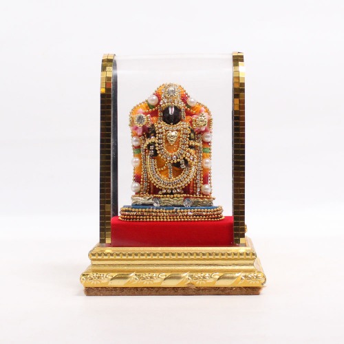 Tirupathi Balaji Sri Venkateshwara Swamy Idol Statue Figurine for Home Gifts Black Colour Decorative Showpiece