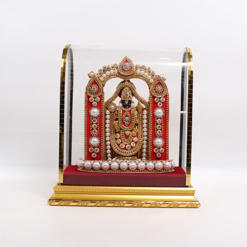 Tirupathi Balaji Sri Venkateshwara Swamy Cabinet Idol Statue Figurine for Home Gifts Black Colour Decorative Showpiece