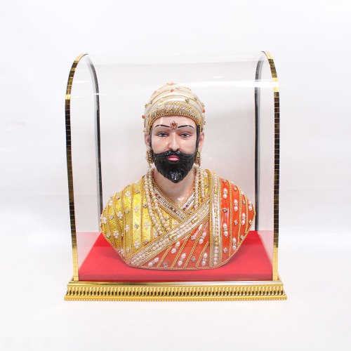 Big Size Cabinate Chatrapati Shivaji Maharaj Idol Murti Statue |Showpiece for Car Dashboard | Home & Office Decor