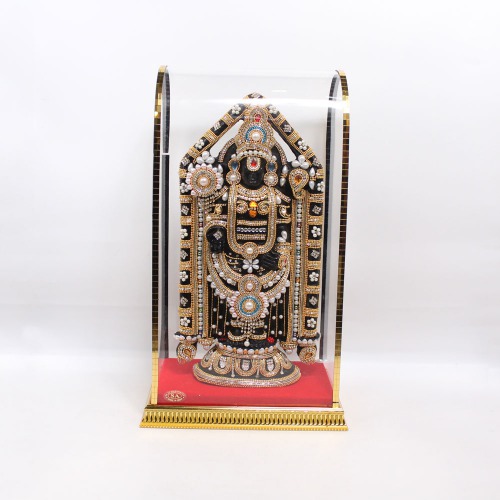 Black Colour Balaji With Gold Plated Stone Work Idols for Home Decor | Statue for Living Room | showpieces in Home