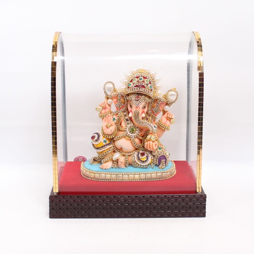 Stone Work Ganesha Sitting Singhana Murti | Statue For Living Room | showpiece | Showpieces In Home | Car Dashboard