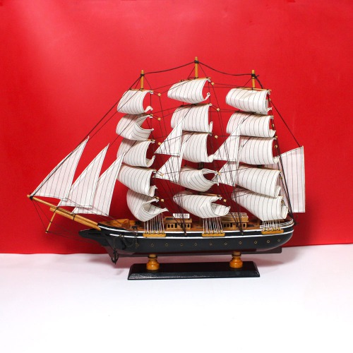 Black And Brown Home Decorative Wooden Sailing Ship Nautical Showpiece | Best Showpiece For Office and Home Decor