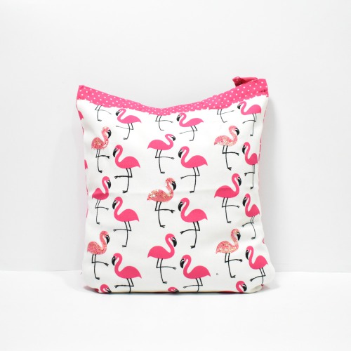 Pinaken Flamingo Blush Canvas Tote Bag For Women and Girls