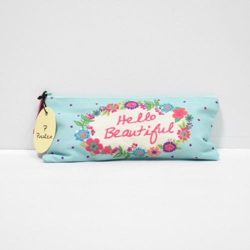 Pinaken Hello Sunshine Printed pencil Pouch For Women and Girls