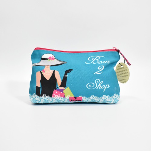 Pinaken Born to Shop Cosmetic Bag For Women and Girls