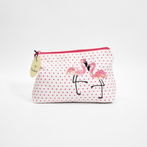 Pinaken Flamingo Blush Cosmetic Bag For Women and Girls