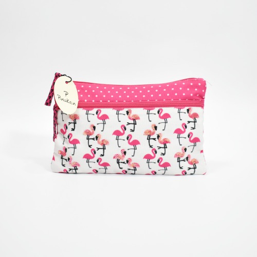 Pinaken Flamingo Blush Two Zipper Pouch