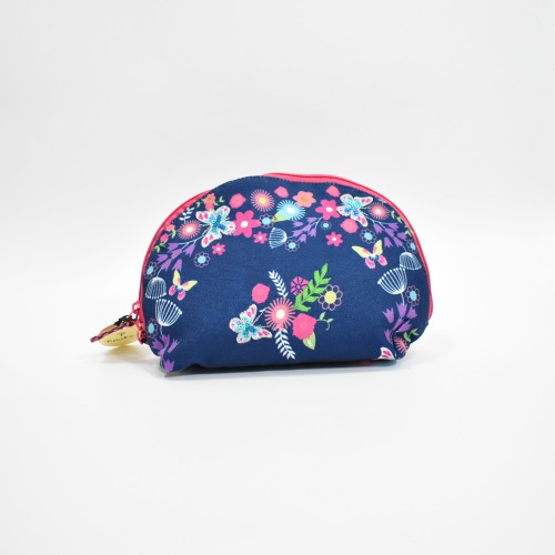 Pinaken Butterfly Bloom Printed Half Mood Cosmetic Bag