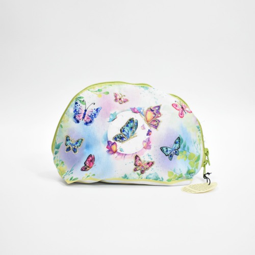 Pinaken Butterfly Printed Half Mood Cosmetic Bag