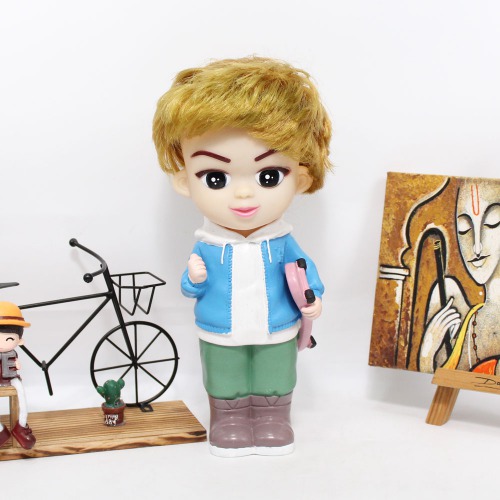 Short Hair Boy With Sakteboard Doll Money Saving Bank Toy for Kids |  Showpiece | Decor | Kids | Piggy Bank