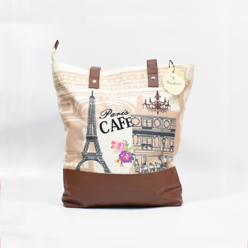 Paris café Canvas Shoulder Bag | Tote Bag