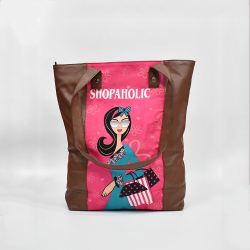 Shopaholic Canvas Shoulder Bag For Women| Tote Bag