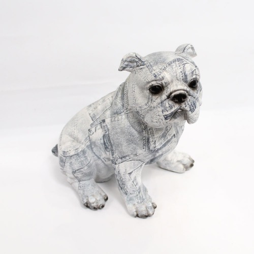 Small Newspaper Pattern Dog Showpiece For Home Decor