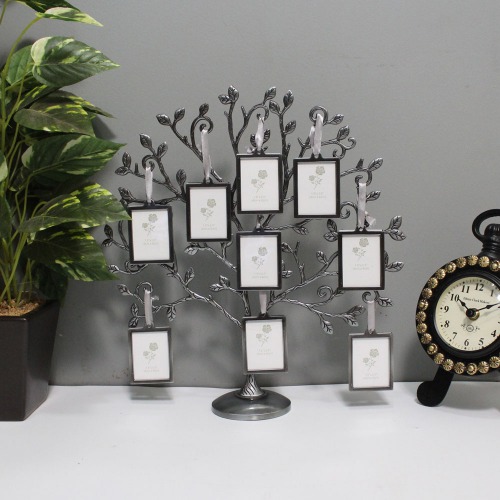 Metal hanging Black Silver Family Tree Photo Frame| Multiple Photo Frame