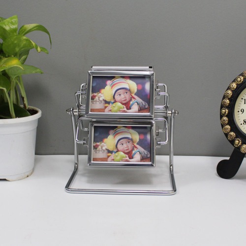 Metal Rotating Wheel Baby Table Top Photo Frame | Multiple Photo Frame