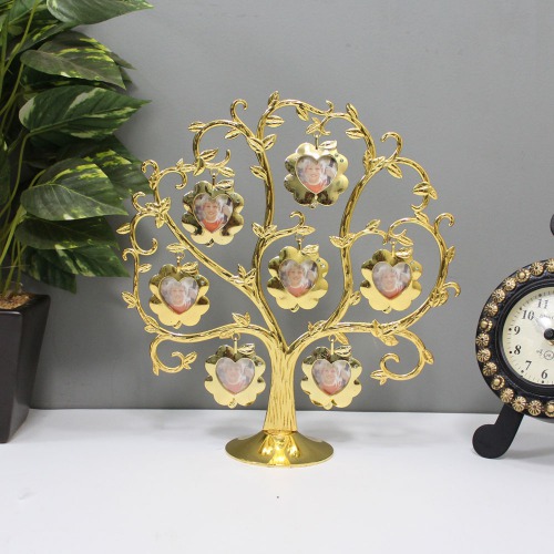 Golden Metal Family Tree Photo Frame | Multiple Photo Frame