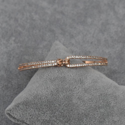 Rose Gold Circle Zirconia Contemporary Kada Bracelets For Women | Kada | Bracelet For Women