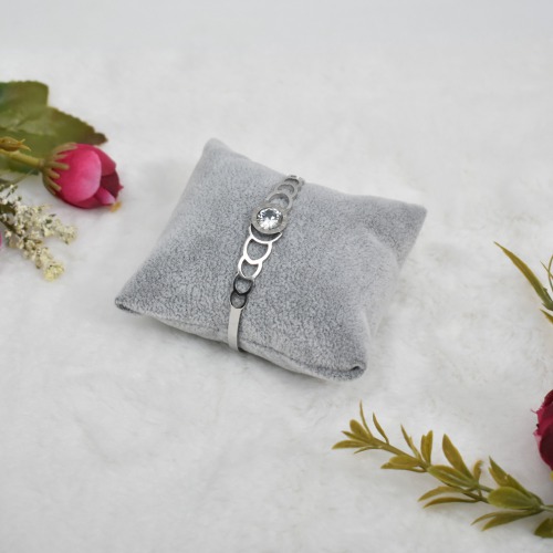 Single Diamond Silver Colour Free Size Women's Bracelet | Bracelet | Women's Kada | Jewellery | Fashion Jewellery