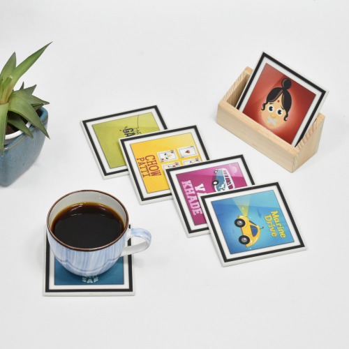 Van Khade Coffee | Tea Coasters Set for Kitchen Set Of 6 | Table And Home Decor | Dinning | Gifts