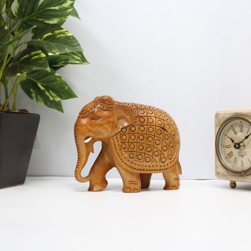 Unique Wooden Elephant | Wooden Undercut Elephant | Wooden Undercut Carving | Wooden Carved Elephant