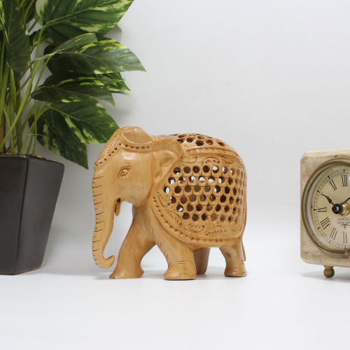 Handicraft Wooden Handicraft Home Decor Elephant showpiece Decorative Showpiece | Wooden Elephant