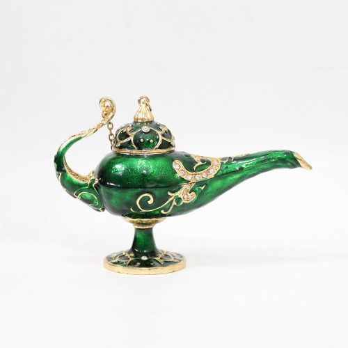 Antique Brass Miniature Aladdin's Chirag | Lamp For Vintage Home-Office Decor & Gift Showpiece