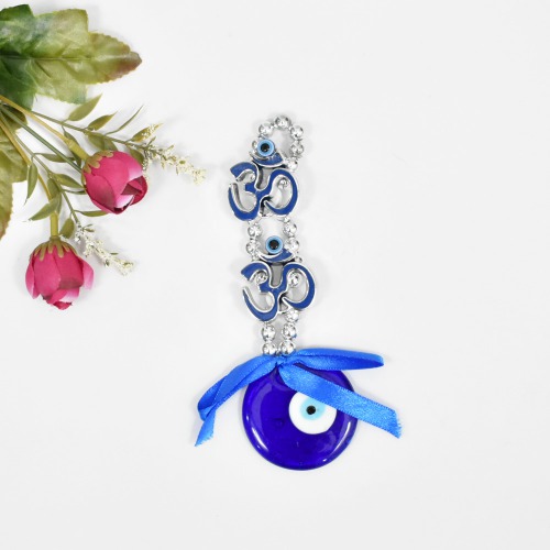 Two Layer Om Evil Eye Protection Good Luck Positivity Prosperity Metal Door/Wall Hanging Gifting Home Decor